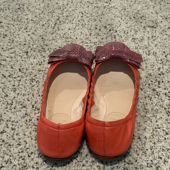 Prada | Leather Two-tone Ballet Flats | Pink/Coral | Size: EU 38 - Picture 8 of 10